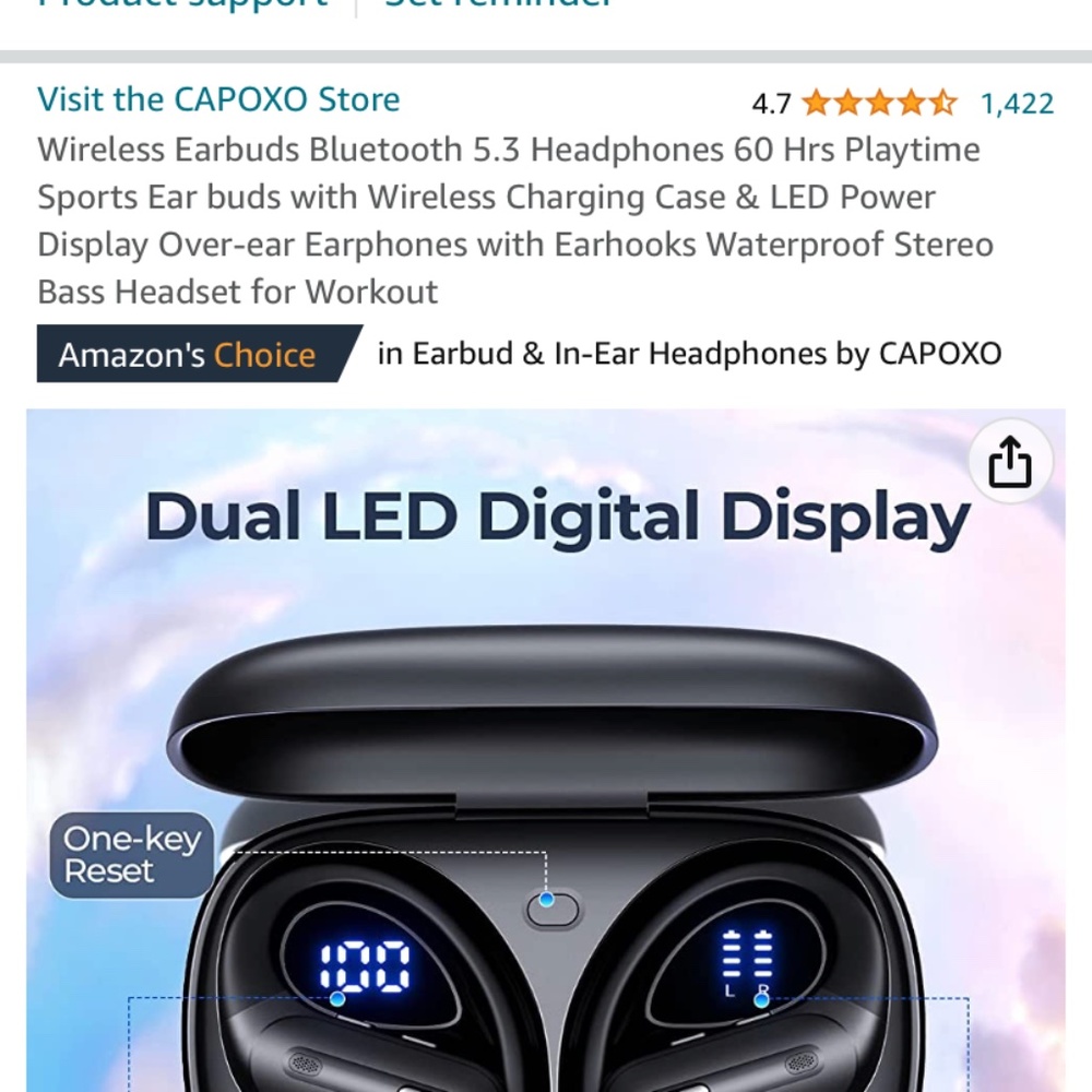 Wireless earbuds over ear